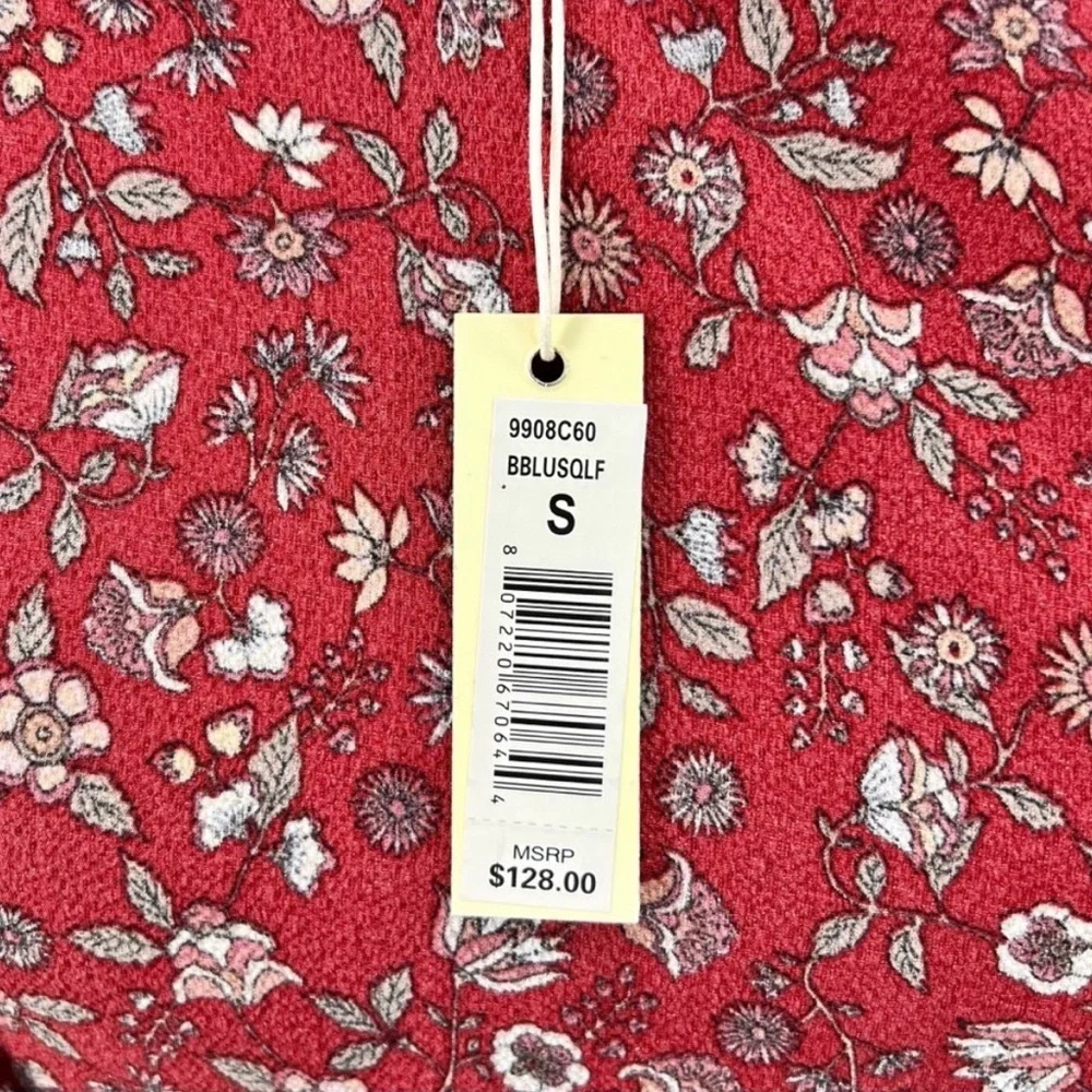 NWT Max Studio Balloon Sleeve Red Floral Wrap Dress Size S - Picture 5 of 9